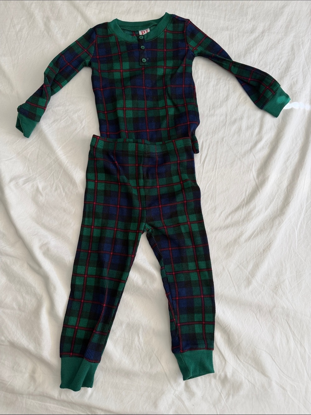 Place Green and Blue Plaid Kids Pajama Set 2T